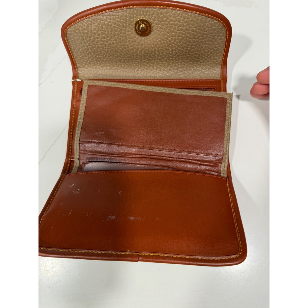 Dooney & Bourke Vintage All Weather Leather Checkbook Clutch Wallet Taupe Tan - Picture 6 of 9